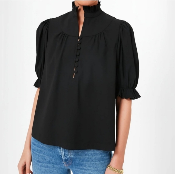 Pomander Place Tops - Pomander Palace Selena Black Blouse XS